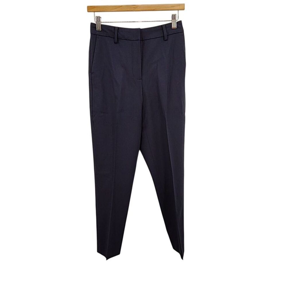 Quince Women Italian Wool Slim Leg Ankle Pants Navy 2